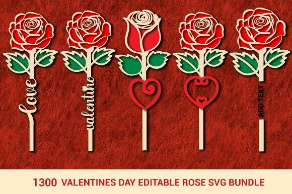 Rosa De San Valentin Texto Editable Creativo Digital